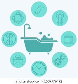 Bathtub vector icon sign symbol