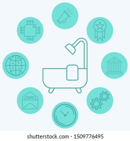 Bathtub vector icon sign symbol