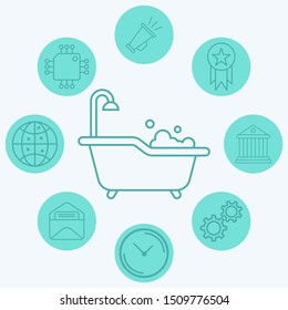 Bathtub vector icon sign symbol