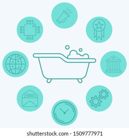 Bathtub vector icon sign symbol