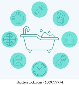 Bathtub vector icon sign symbol