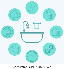 Bathtub vector icon sign symbol