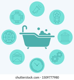 Bathtub vector icon sign symbol