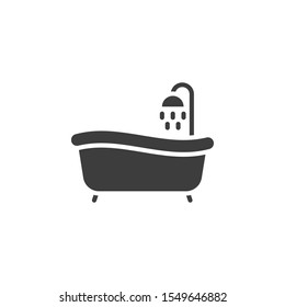 Bathtub vector illustration. Glyph style icon