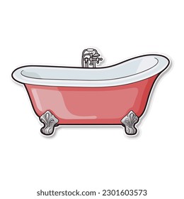 Ilustración vectorial de la bañera aislada en blanco