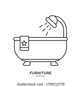 Bathtub vector illustration lineal color and filled design