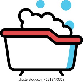 ilustración del vector de la bañera sobre un fondo transparente. Símbolos de calidad superior. Iconos vectoriales de color de línea para el concepto y el diseño gráfico.
