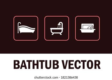 bathtub vector isolated on dark background for vector.