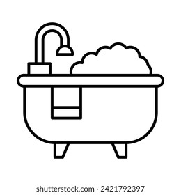 Diseño de icono de la línea del vector de baño