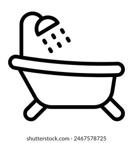 Diseño de iconos de línea de Vector de bañera