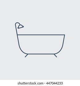 Bathtub Vector Line Icon. Eps.-10.