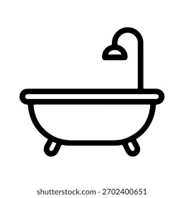 bathtub vector line icon on a white background
Vector line icon