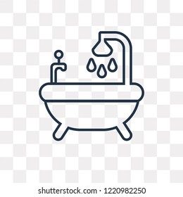 Bathtub vector outline icon isolated on transparent background, high quality linear Bathtub transparency concept can be used web and mobile