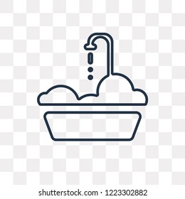 Bathtub vector outline icon isolated on transparent background, high quality linear Bathtub transparency concept can be used web and mobile