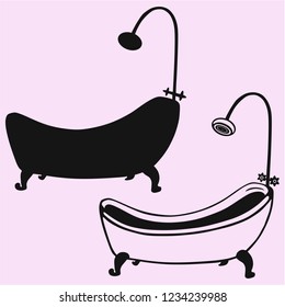 bathtub vector silhouette isolated