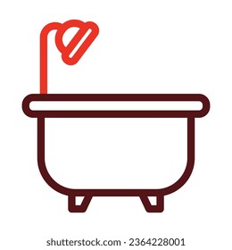 Bathtub Vector Thick Line Two Color Icons For Personal And Commercial Use.
