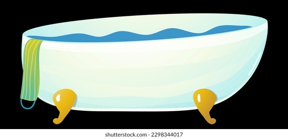 bathtub with washcloth vector illustration