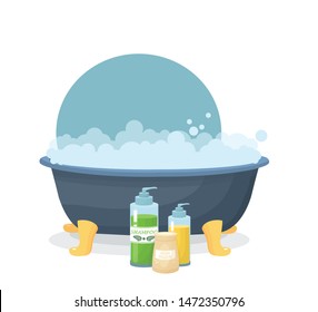 
bathtub for washing, vector illustration