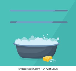 
bathtub for washing, vector illustration