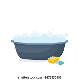 
bathtub for washing, vector illustration