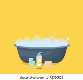 
bathtub for washing, vector illustration