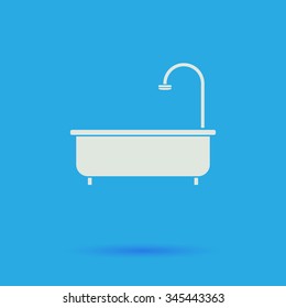 Bathtub White Flat Vector Simple Icon Stock Vector (Royalty Free ...