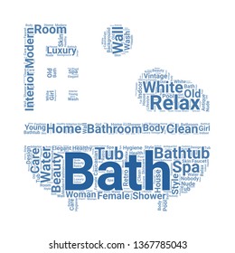 bathtub word cloud. tag cloud about bathtub