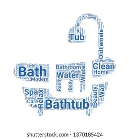 bathtub word cloud. tag cloud about bathtub