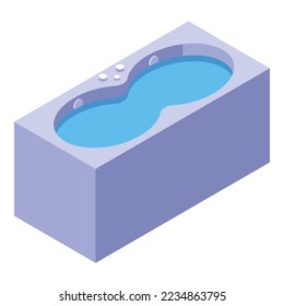 Bathtube icon isometric vector. Spa health. Pool tub