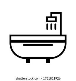 Bathtube icon or logo isolated sign symbol vector illustration - high quality black style vector icons
