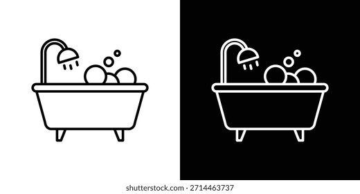 Bathtube icon outline. Vector isolated pictogram for web