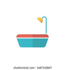 bathtube icon vector illustration. bathtube icon flat style design