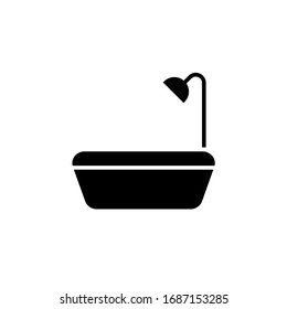 bathtube icon vector illustration. bathtube icon glyph style design
