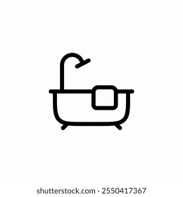 bathtube shower icon sign vector