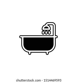 bathtube, with, shower icon. Simple glyph, flat vector of water icons for UI and UX, website or mobile application