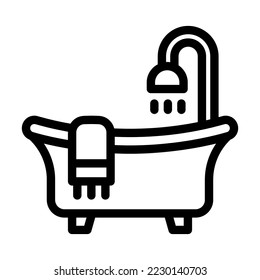 bathtup line icon illustration vector graphic