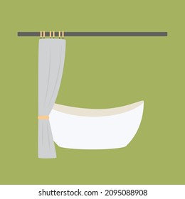 Bathub Cartoon Flat Vector Illustration