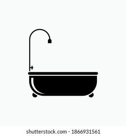 Bathub Icon. Bathroom Element Symbol - Vector Logo Template.