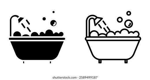 Bathub icon on white background
