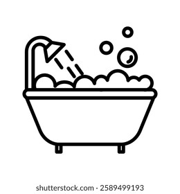 Bathub icon on white background
