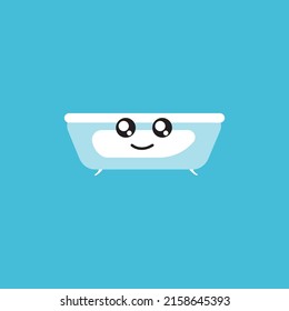 bathub kawaii logo concept vector