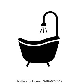 Vector de diseño negro con logotipo de ducha de bañera