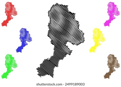 Bathurst Regional Council (Commonwealth of Australia, New South Wales, NSW) map vector illustration, scribble sketch Bathurst map