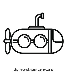 Bathyscaphe icon outline vector. Submarine ship. Boat sea
