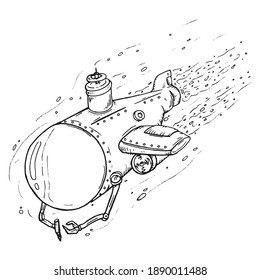 Icono de Bathyscaphe. Submarino de investigación de vectores.