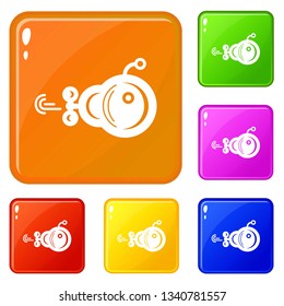 Bathyscaphe icons set collection vector 6 color isolated on white background