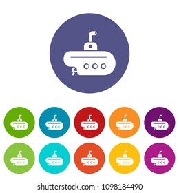 Bathyscaphe with periscope icons color set vector for any web design on white background