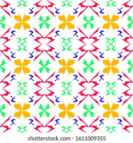 Batik Abstract Pattern Vector Colorful Background
