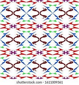 Batik Abstract Pattern Vector Colorful Background