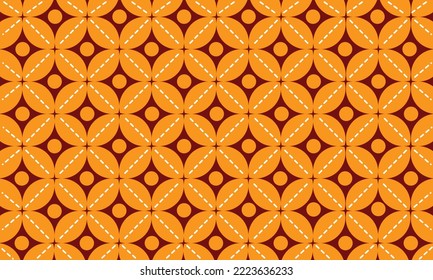 Batik Art Kawung Seamless Pattern Indonesia